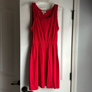 Loft Stretchy Red Sun Dress